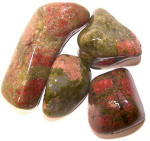 24x L Tumble Stones - Unakite