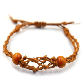 Pulsera de Macrame para Piedras Preciosas 20-28cm - Marron