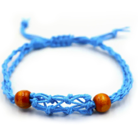 Pulsera de Macrame para Piedras Preciosas 20-28cm- Azul