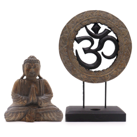 Buddha Feng Shui Set - Om - Gris y Negro