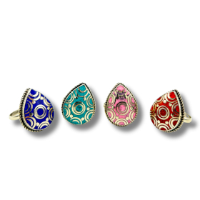 4x Anillo de lágrimas estilo nepalí (4 colores)