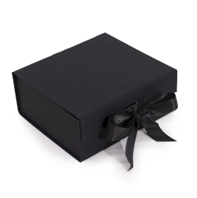 Caja de regalo plegable con Lazo 20x18.2x8 cm - Negra