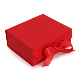 Caja de regalo plegable con Lazo 20x18.2x8 cm - Roja