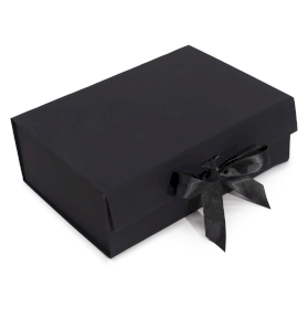 Caja de regalo plegable con Lazo 28.2x20.2x9.2 cm - Negra