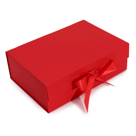 Caja de regalo plegable con Lazo 28.2x20.2x9.2 cm - Roja