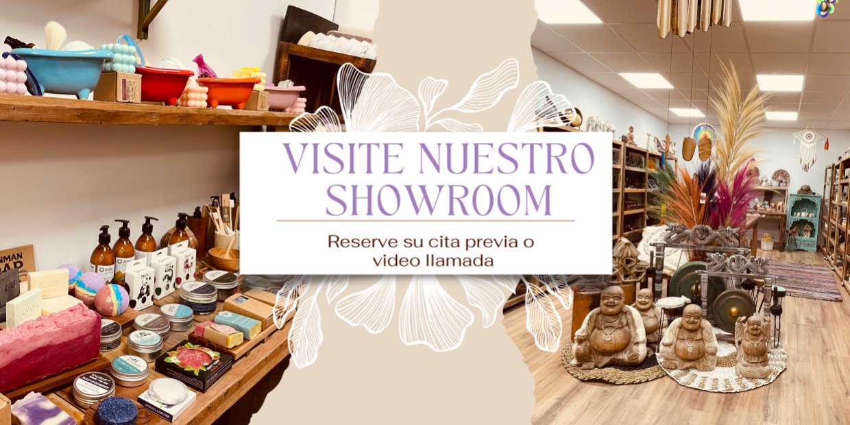 Showroom de AW Artisan Dropshipping, fabricante, proveedor y distribuidor de cosmética natural, productos esotéricos, regalos, inciensos, tés y velas